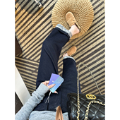 型翘楚 百搭高腰宽松裤 印花卷边直筒牛仔裤 春季 子 女2026新款 版