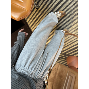 束脚两穿宽松运动休闲裤 懒人w能搭 子女2026新款 直筒阔腿裤 窄版