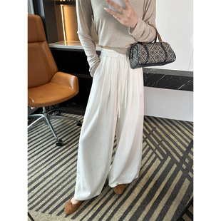 子女2026新款 高腰垂感宽松直筒长裤 春 麻料阔腿休闲裤 舒服至上