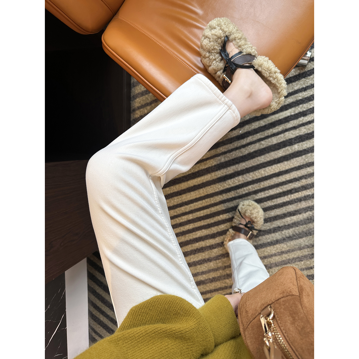 温暖一冬天！~小个子加绒牛仔裤