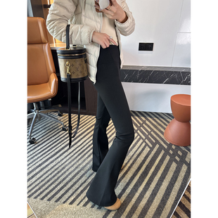 瑜伽打底休闲裤 女秋冬提臀修身 加绒高腰微喇叭鲨鱼裤 长腿标配