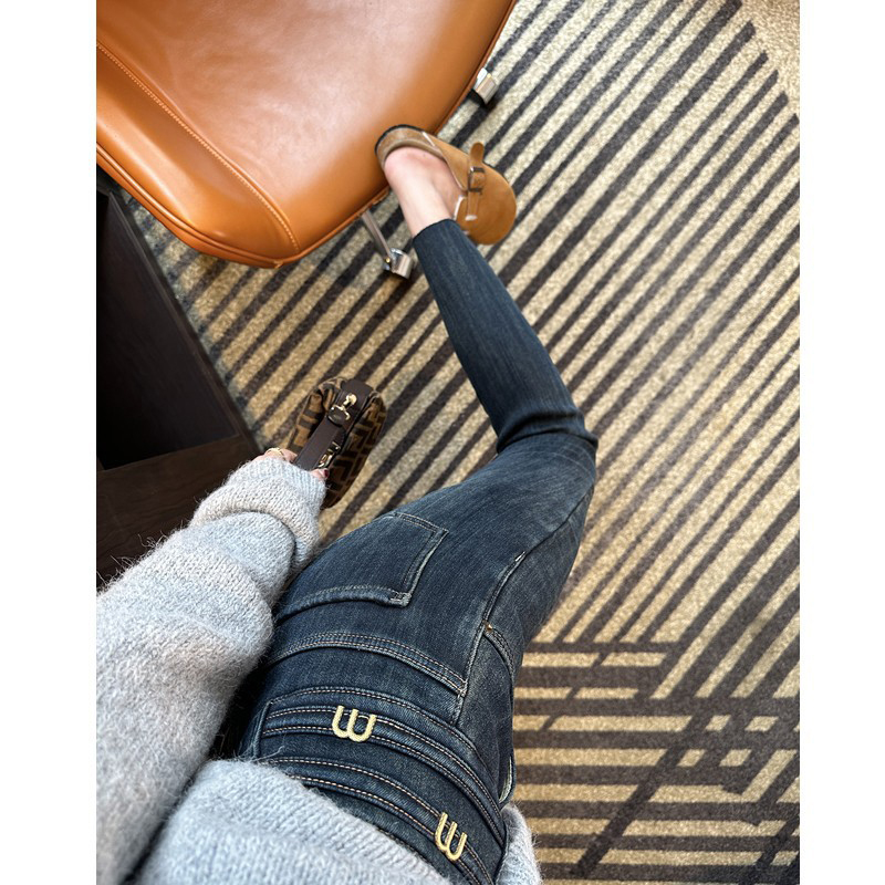 本期主推！靴裤！加绒牛仔裤女