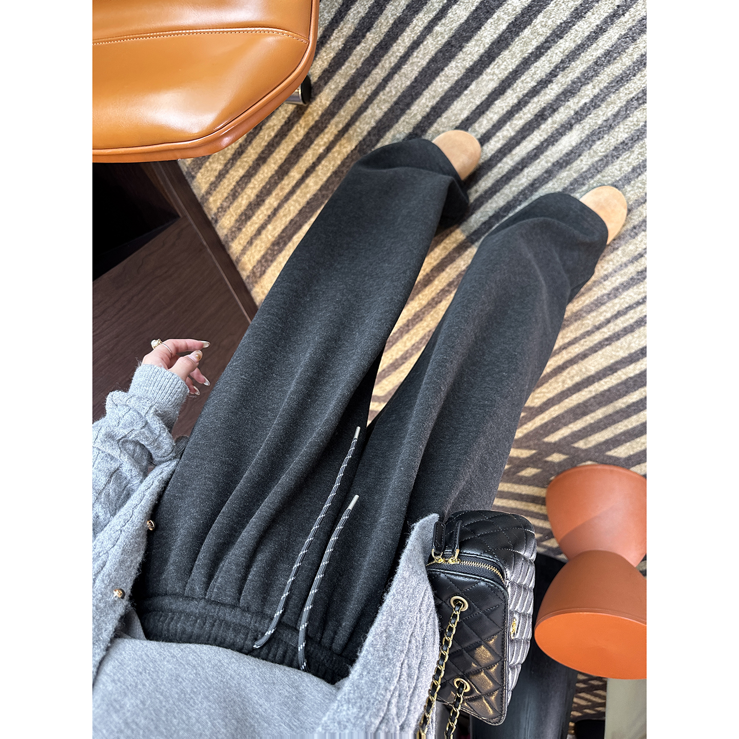 一条过冬！松紧腰加绒阔腿休闲裤