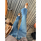 立裁双版 微喇裤 女秋冬款 穿出黄金比例 显瘦弹力复古加绒牛仔裤