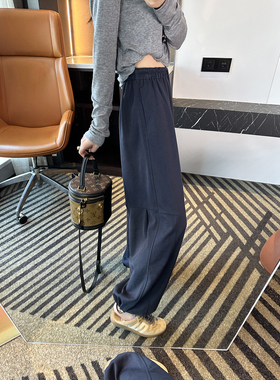 遮肉力MAX！~两穿束脚抽绳卫裤女高腰宽松阔腿休闲裤子女2026新款