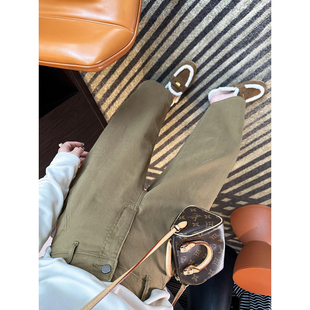 女秋冬显瘦高腰九分阔腿牛仔裤 小个子通勤神裤 加绒宽松奶奶裤