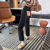 高腰窄版 小个子九分直筒裤 法棍牛仔裤 新款 子 女26春季 直腿秘籍