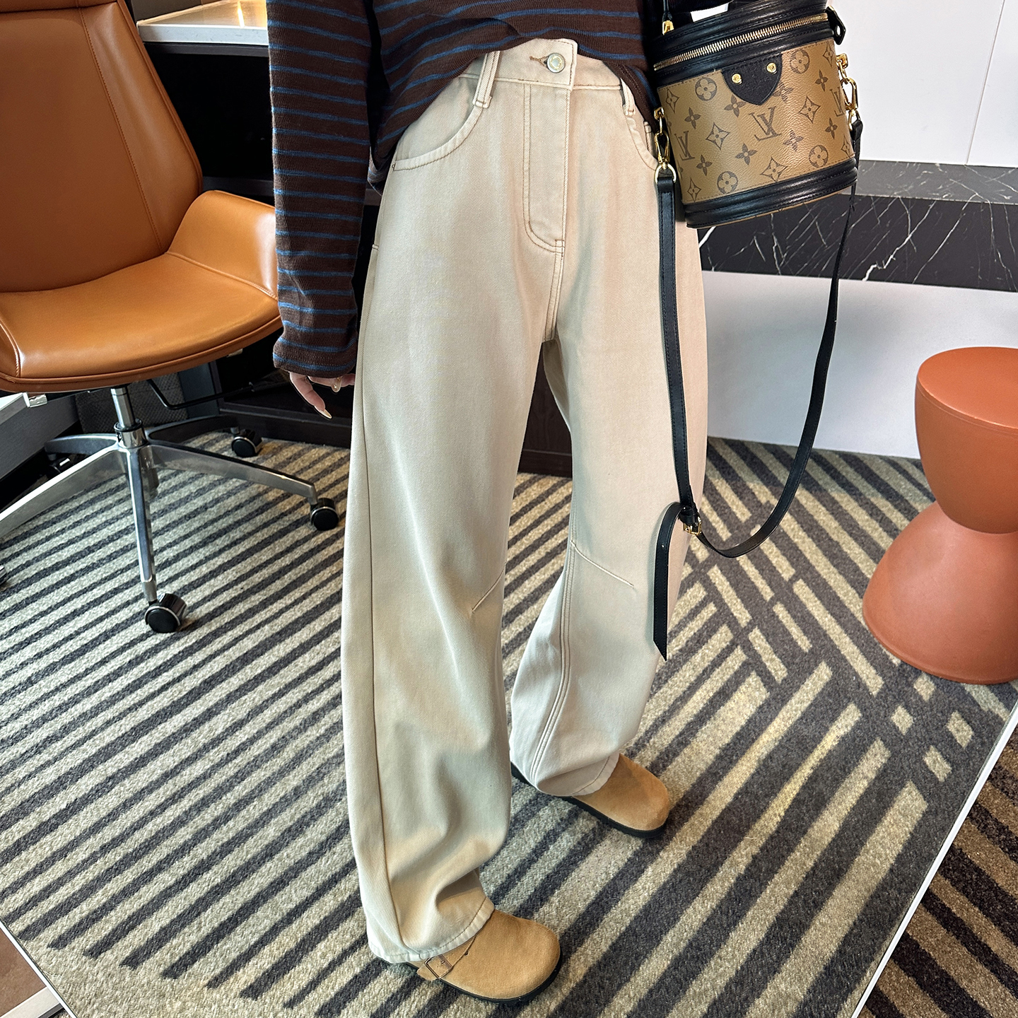 梨型战裤~！加绒弯刀牛仔裤女新