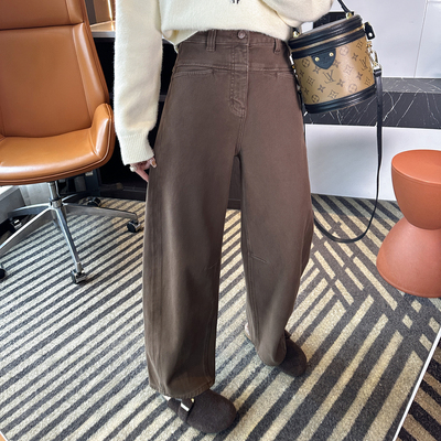 wan美修饰腿型！~植绒弯刀牛仔裤