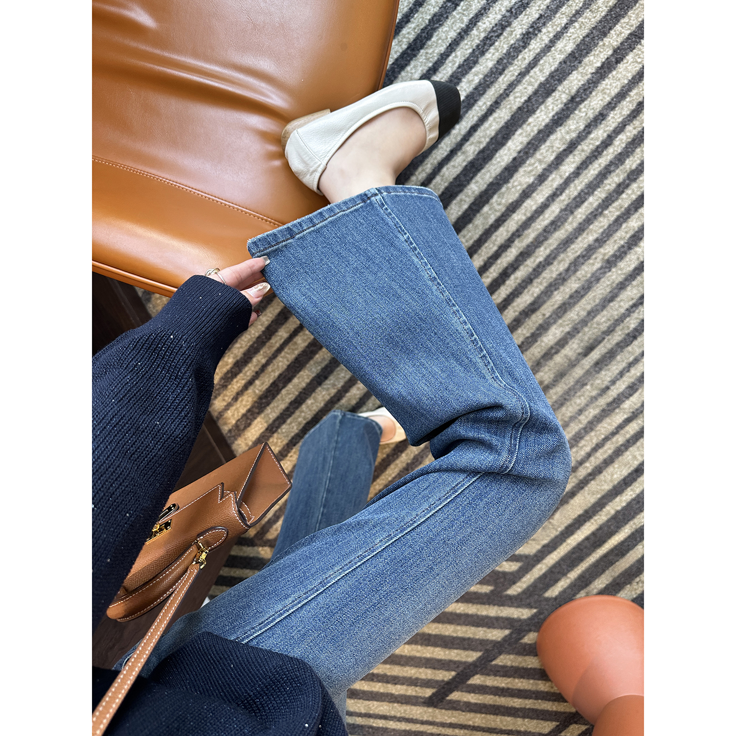 秒变细长腿！~修身微喇叭牛仔裤