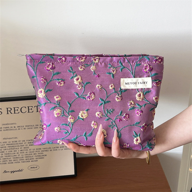 ins花朵化妆包便携护肤品收纳袋补妆包钱包姨妈巾小方包帆布包,收纳整理,化妆包,淘宝优惠券,粉丝福利购,淘宝优惠卷