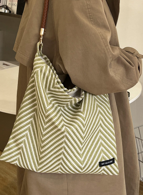 小众原创新品韩版通勤单肩包百搭帆布托特包上班上学休闲手提包