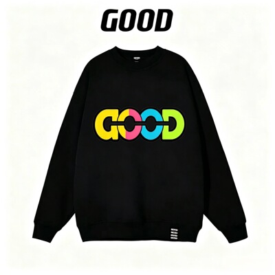 GOOD潮牌黑色加绒字母卫衣