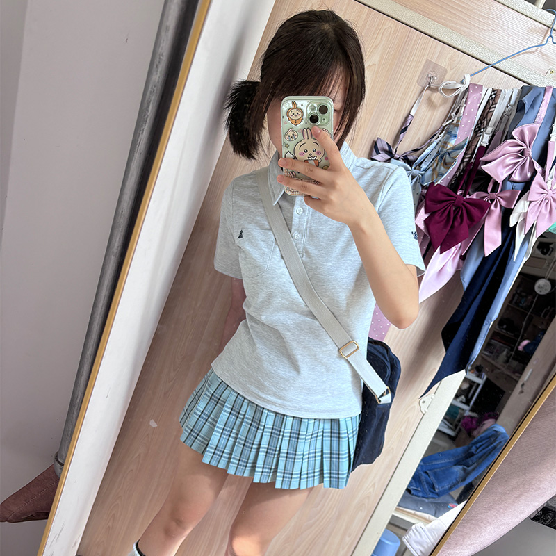 【小谷】夏季基础款POLO衫日系校供感学生短袖狗皮皮jk制服