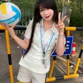 铃音高 开襟POLO衫 夏季 女校供感运动学生短袖 狗皮皮jk制服