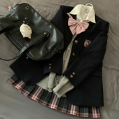 原创校供格裙套装 狗皮皮JK徽章小西装 朝崎中套装