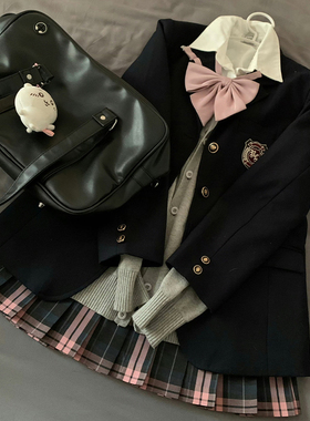【朝崎中套装】狗皮皮JK徽章小西装原创校供格裙套装