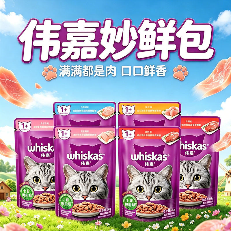 伟嘉妙鲜包猫零食妙鲜包成猫幼猫通用猫条猫罐头猫咪湿粮包正品