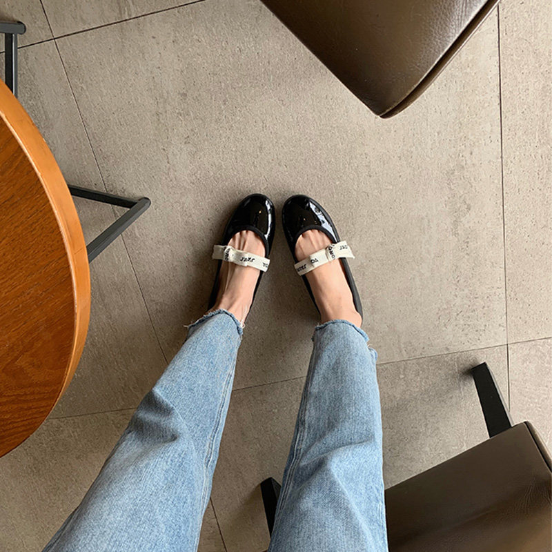 EVENING BREEZE GENTLE SINGLE SHOES 2023 NEW MARY JANE ROUND TOE SHALLOW FLAT RETRO FAIRY BALLET SHOES TO WEAR OUTSIDE