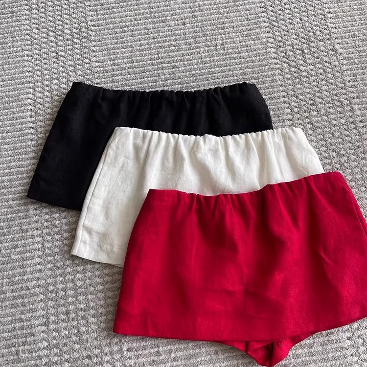 腿精神器亚麻短裙时髦辣妹半身裙2025夏季裙子女显腿长