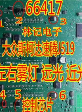 66417 N13YN大众J519斯柯达速腾途观电脑大灯近光远光雾灯芯片