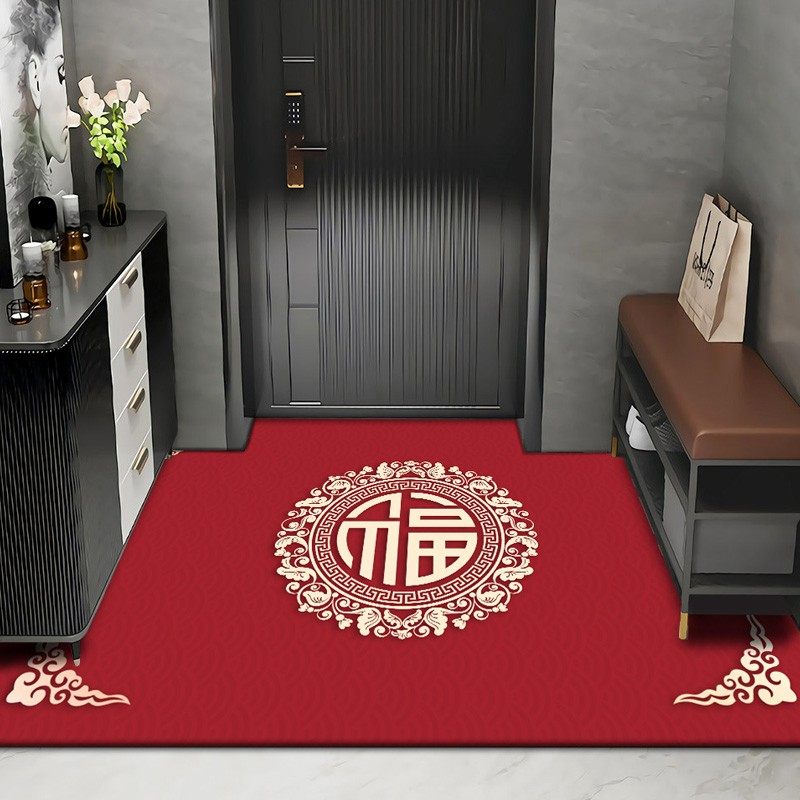 地垫入户门地垫家用进门玄关垫门口脚垫新中式红色地毯喜庆垫子