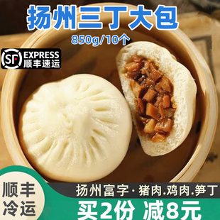 富字扬州三丁大包子手工儿童早餐春笋鸡肉鲜猪肉包子速冻面点850g