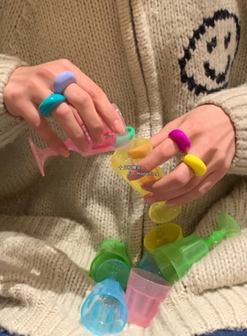 树脂戒指甜酷辣妹指环夏日色彩