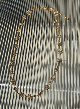 黄铜水晶花球项链超仙气质小众