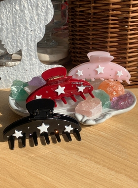 FHP 原创设计趣味可爱五角星大抓力醋酸抓夹后脑勺夹百搭鲨鱼夹子