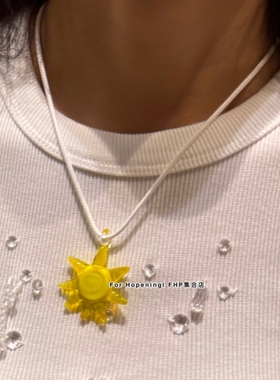 琉璃太阳项链手工烧制