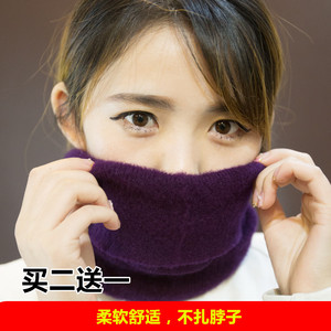 仿羊毛围脖套头围巾男女冬季毛线领圈韩版中老年人针织毛线假领子