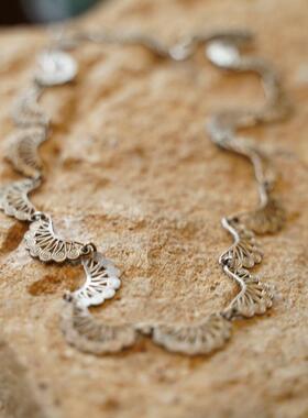 德国古董设计银项圈银项链古董花丝蕾丝宫廷复古收藏