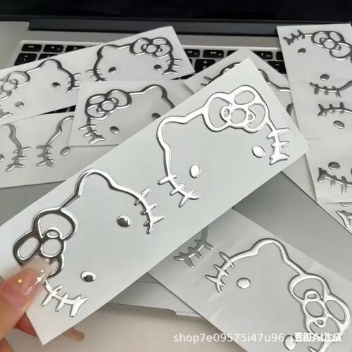 HelloKitty PVC软胶贴纸金属质感卡通3d立体手机电脑电动车汽车贴