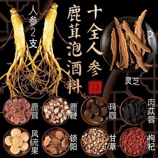 强肾泡酒料中草药配方人参鹿茸枸杞滋补养生酒10-20斤装泡酒药材