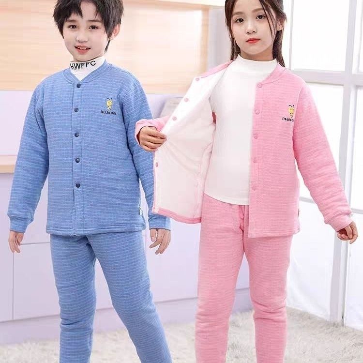 益友小蚂蚁校服神器内胆棉服棉裤男女儿童保暖套装三层棉袄棉裤冬