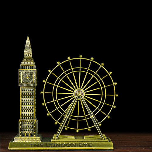英国伦敦地标建筑模型伦敦眼大本钟塔桥教堂家居摆件旅游纪念礼品
