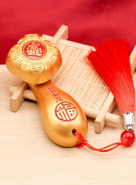 中式纳福转转手把件八方来财