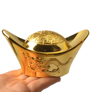 合金元宝龙凤呈祥摆设金银元宝进宝家居摆件