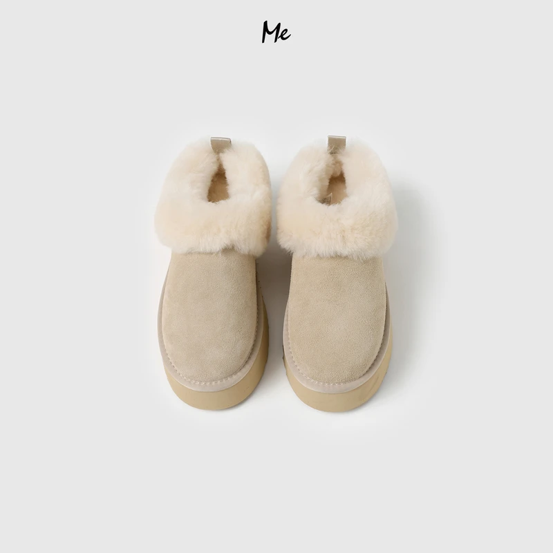 老杨的私服【U磨砂真皮加绒毛毛半拖】保暖鞋子MESA4009,女鞋,毛毛鞋,淘宝优惠券,粉丝福利购,淘宝优惠卷