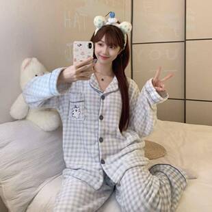 雅梦的VVJ店秋季可冬爱珊服瑚绒睡衣女套装加绒卡通思长袖居家可