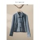 国风纯棉翻领盘扣蓝色牛仔外套女春秋 现代中国风新中式 秋月