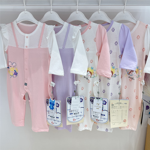 拉K安卓纯棉长袖开裆哈衣爬服