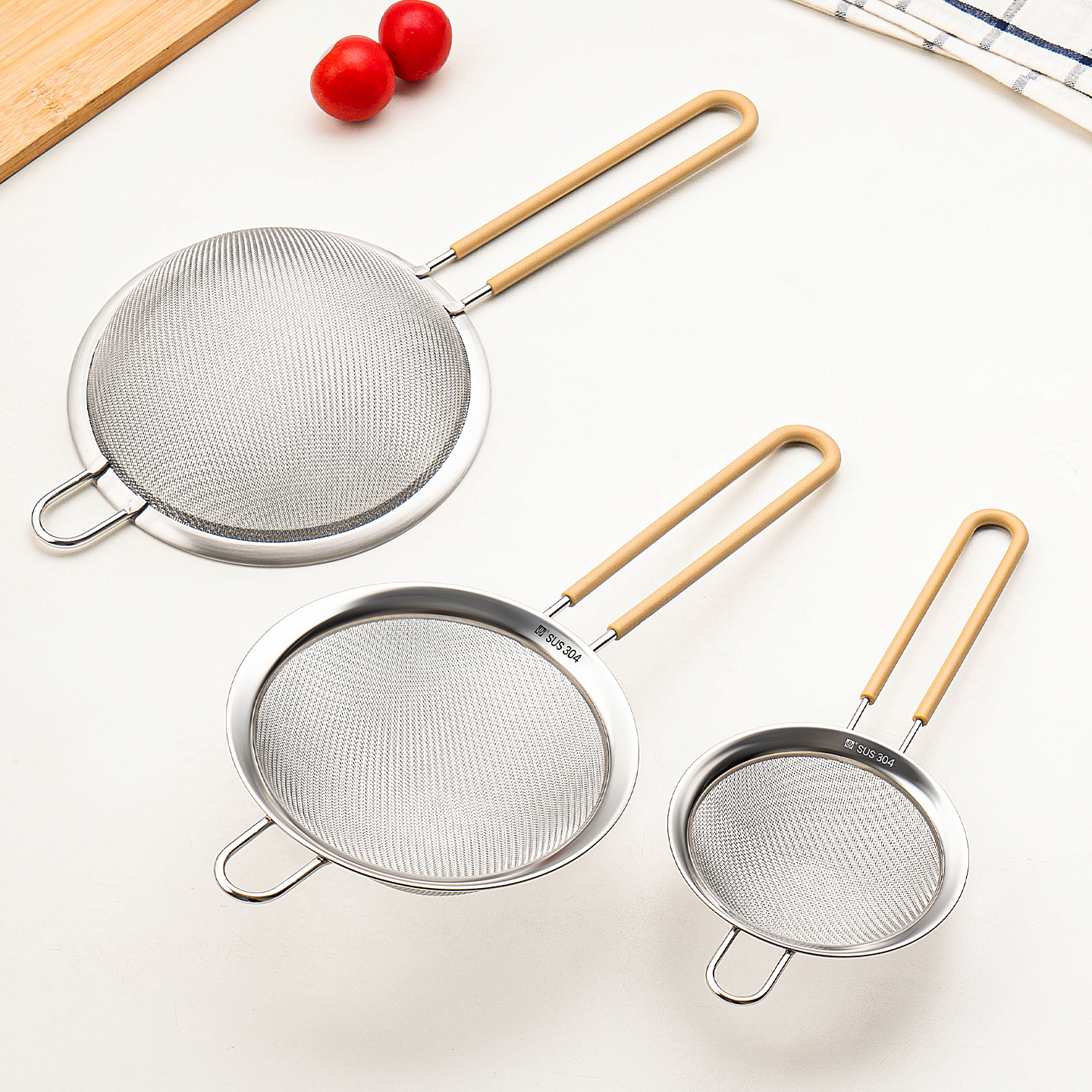 不锈钢过滤网厨房家用面粉漏网勺