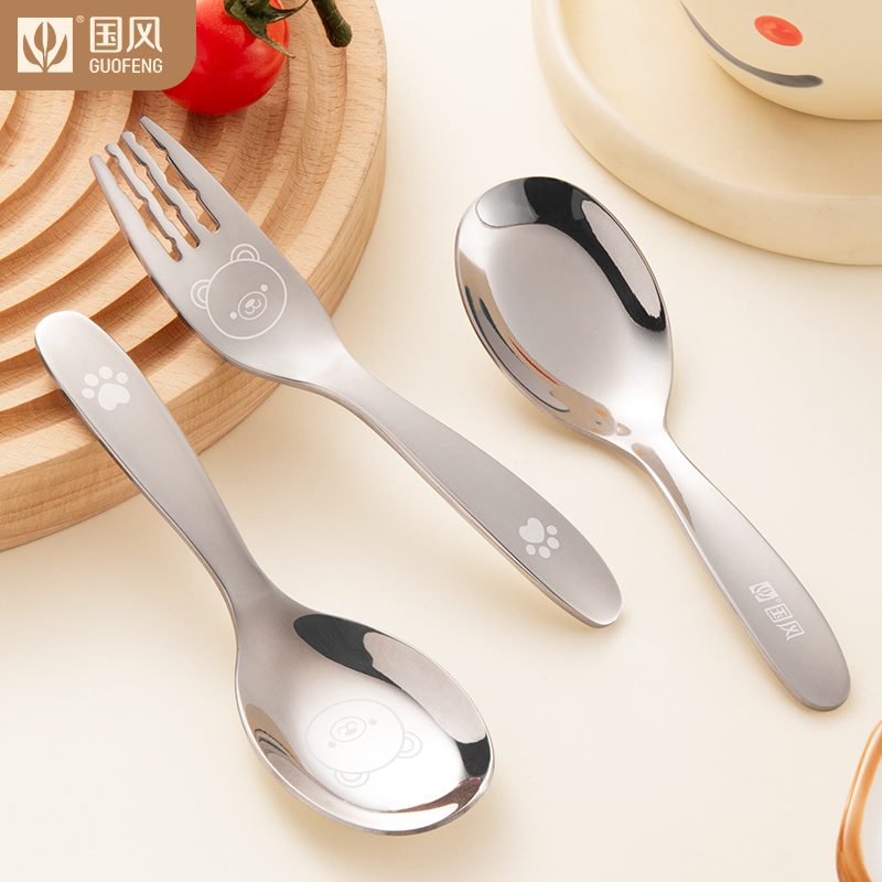 国风儿童吃饭勺抗菌316宝宝调羹