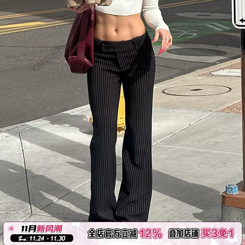 街头复古气质低腰休闲长裤