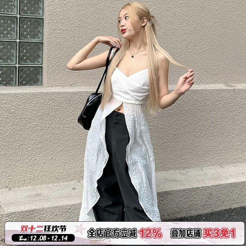 不规则设计吊带海滩度假风