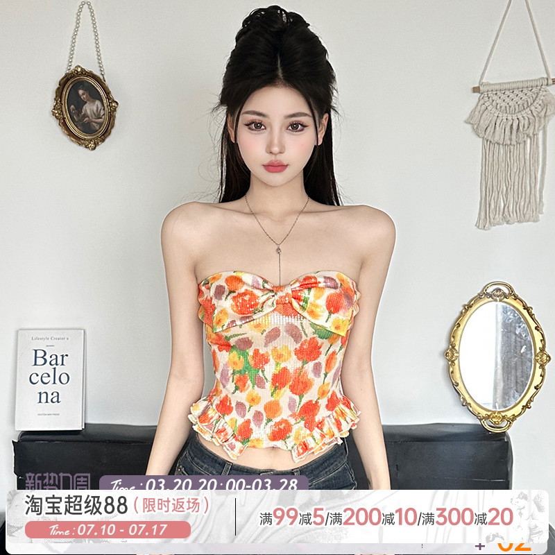 少女感蝴蝶结胸型抹胸