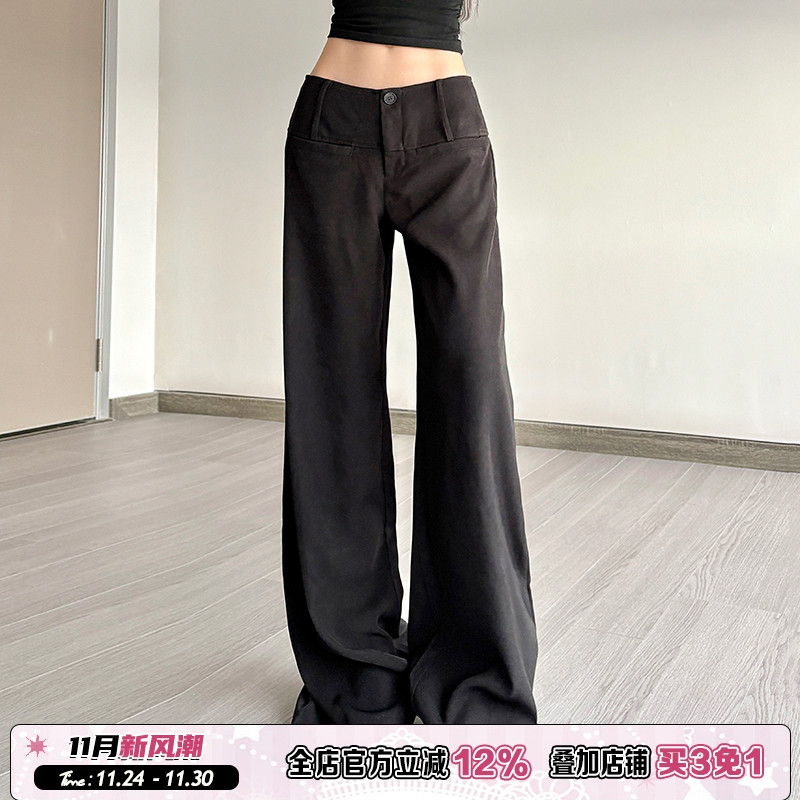 简约黑色基础显瘦西装裤女