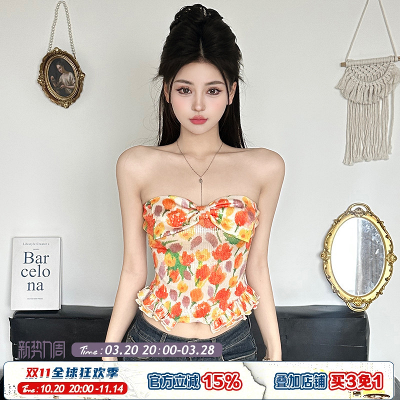 少女感蝴蝶结胸型抹胸
